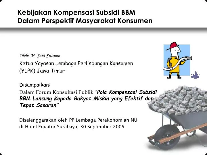 kebijakan kompensasi subsidi bbm dalam perspektif masyarakat konsumen