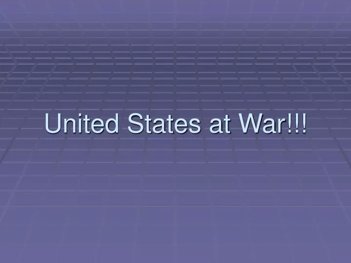 united states at war