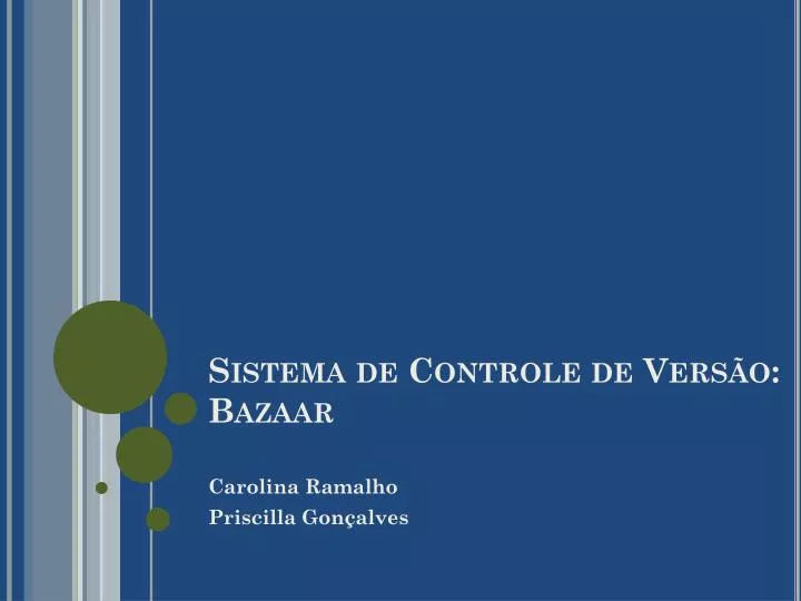 sistema de controle de vers o bazaar