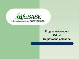 programov moduly odbyt registra n poklad a