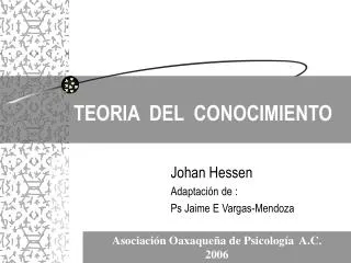 teoria del conocimiento