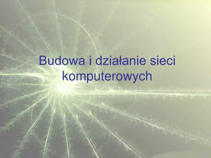 budowa i dzia anie sieci komputerowych