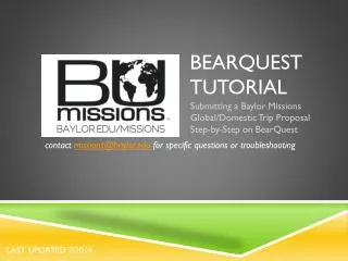 Bearquest Tutorial