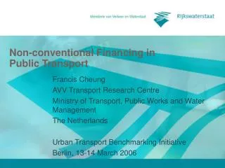 Non-conventional Financing in Public Transport