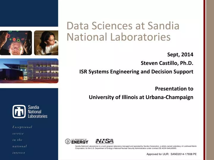 data sciences at sandia national laboratories