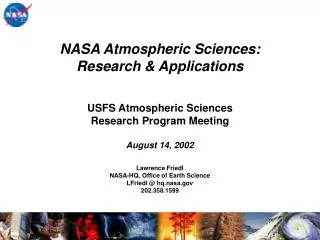 USFS Atmospheric Sciences Research Program Meeting August 14, 2002