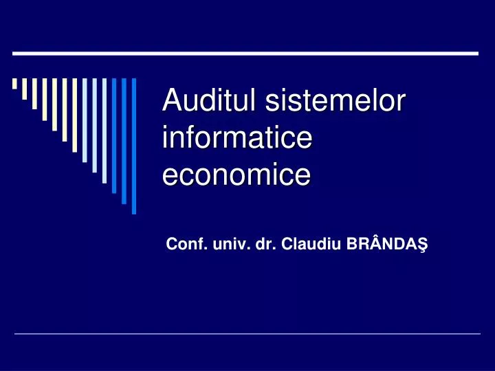 auditul sistemelor informatice economice