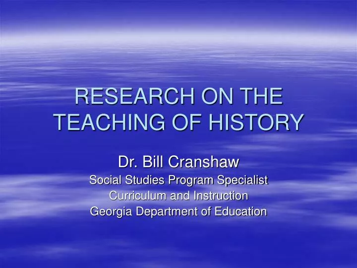 research on the teaching of history