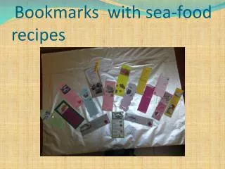 Bookmarks with sea-food recipes