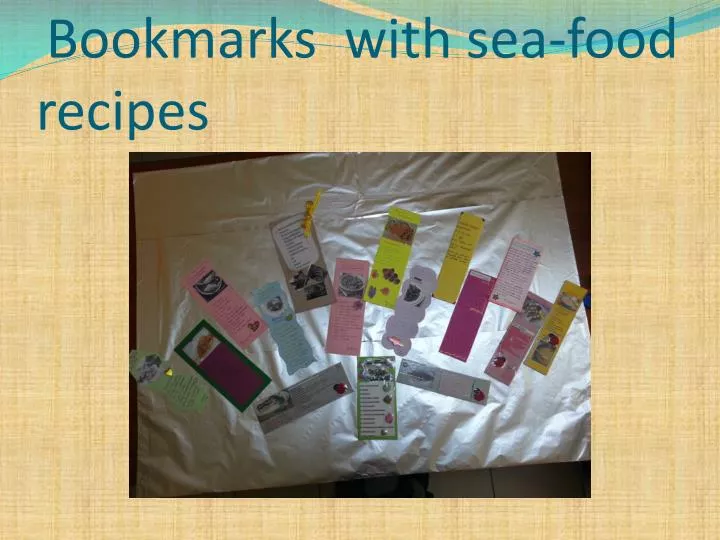 bookmarks with sea food recipes