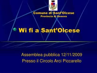 wi fi a sant olcese