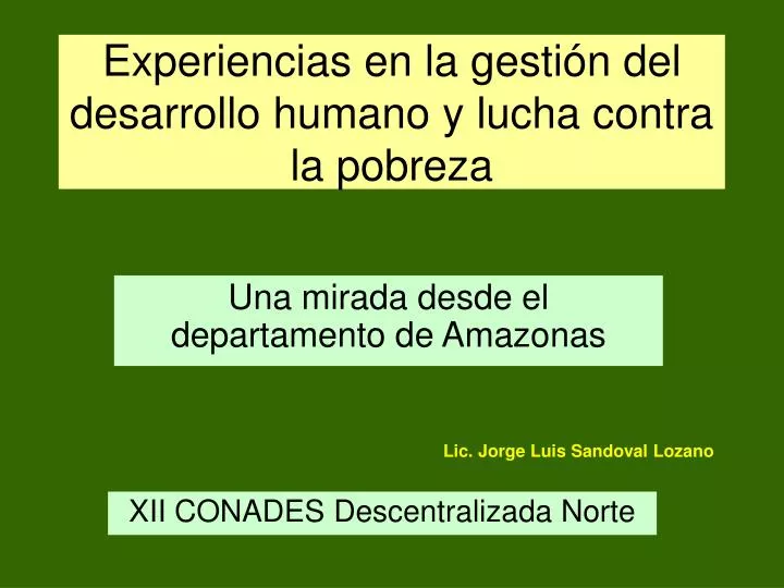 experiencias en la gesti n del desarrollo humano y lucha contra la pobreza