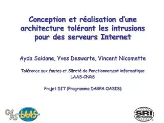 conception et r alisation d une architecture tol rant les intrusions pour des serveurs internet