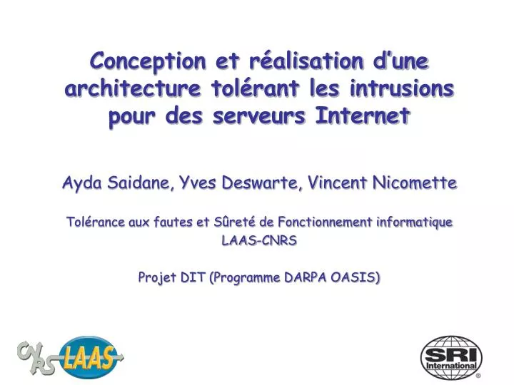 conception et r alisation d une architecture tol rant les intrusions pour des serveurs internet