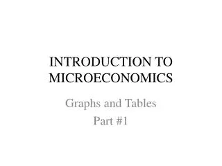 INTRODUCTION TO MICROECONOMICS