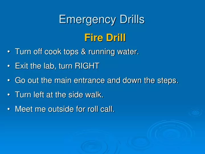 emergency drills