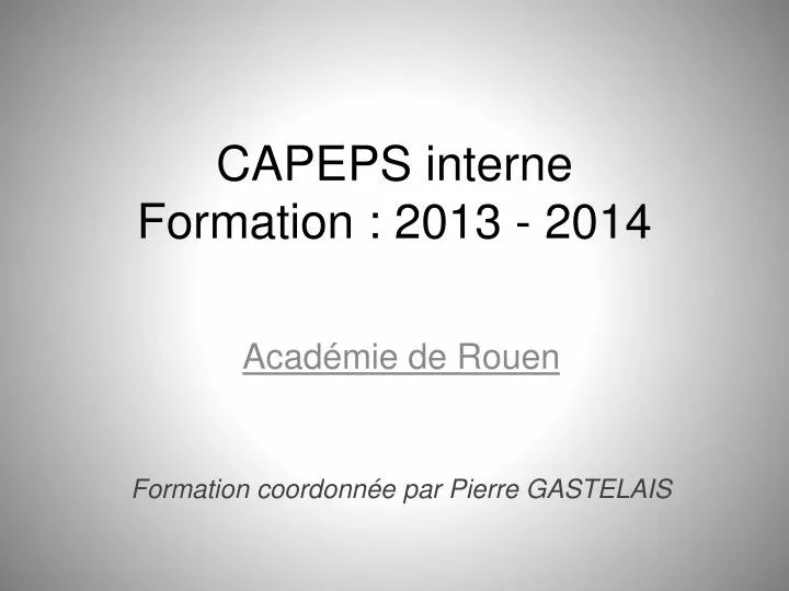 capeps interne formation 2013 2014