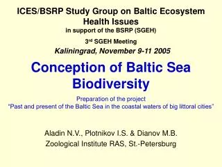 Conception of Baltic Sea Biodiversity