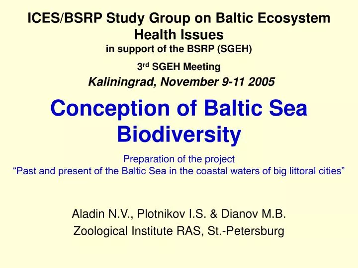 conception of baltic sea biodiversity