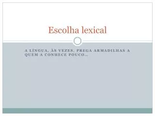 escolha lexical