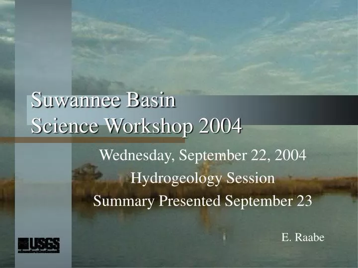 suwannee basin science workshop 2004