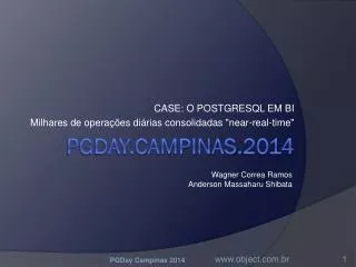 case o postgresql em bi milhares de opera es di rias consolidadas near real time