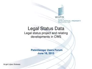 Legal Status Data Legal status project and relating developments in CWS