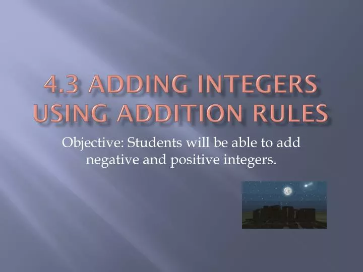 4 3 adding integers using addition rules