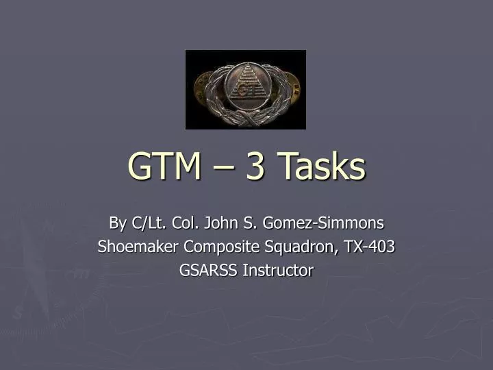 gtm 3 tasks