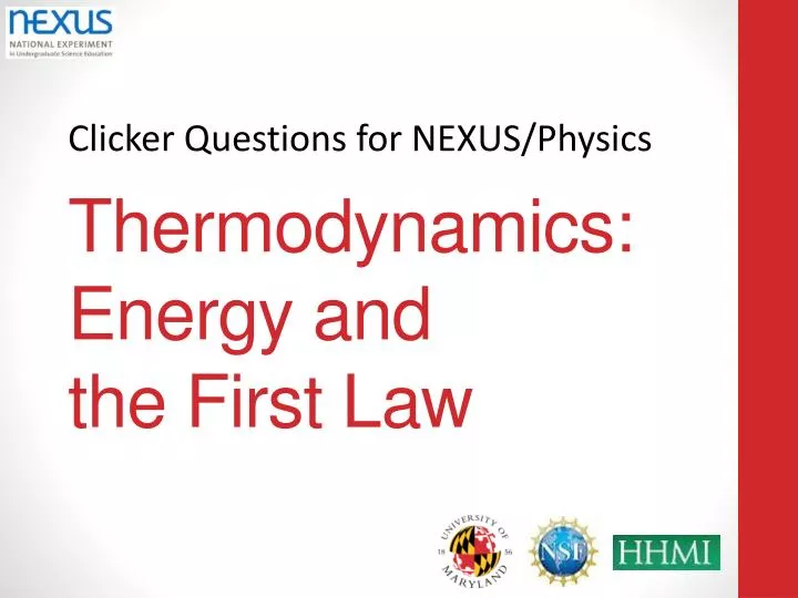thermodynamics energy and the first law