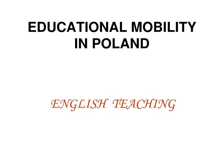 educational mobility in poland