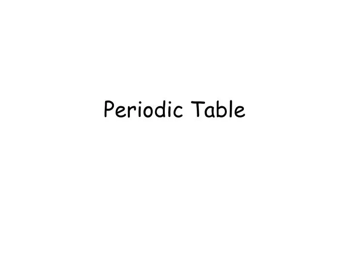 periodic table