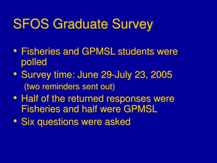 sfos graduate survey