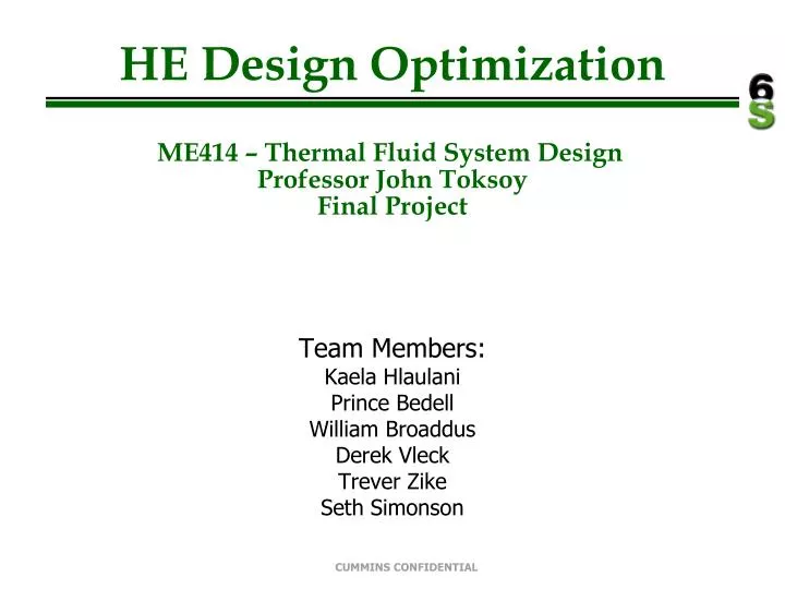 he design optimization me414 thermal fluid system design professor john toksoy final project
