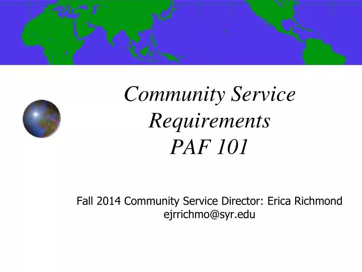 community service requirements paf 101