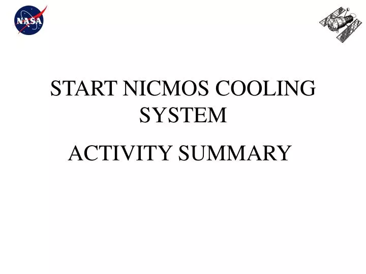 start nicmos cooling system