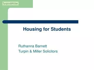 Housing for Students