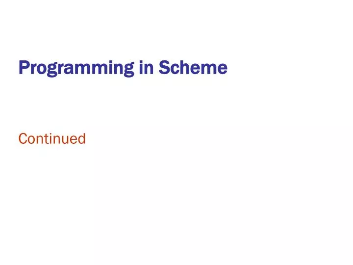programming in scheme