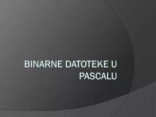 binarne datoteke u pascalu
