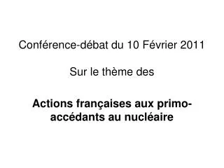 conf rence d bat du 10 f vrier 2011 sur le th me des