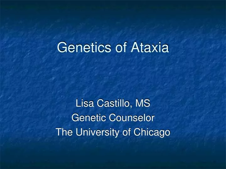 genetics of ataxia