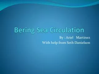 Bering Sea Circulation