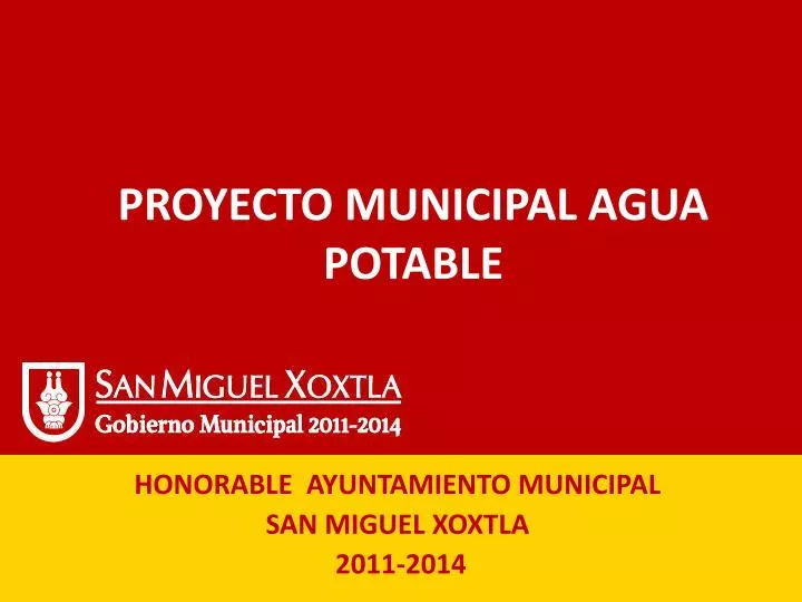 proyecto municipal agua potable