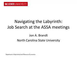 Navigating the Labyrinth: Job Search at the ASSA meetings