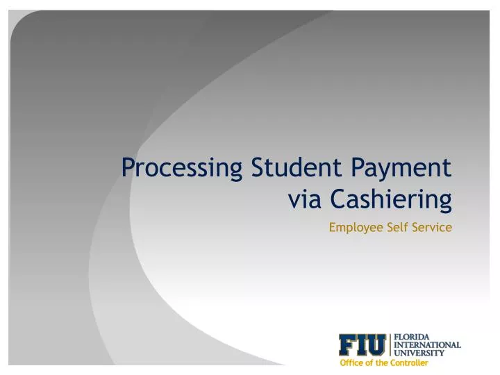 processing student payment via cashiering