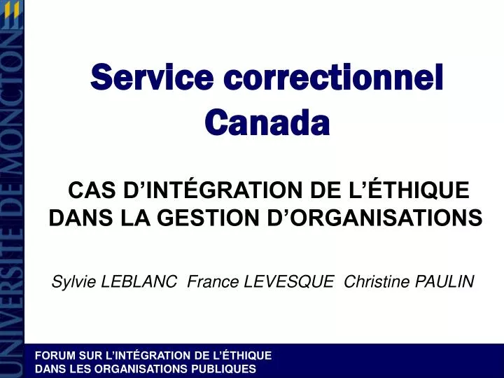 service correctionnel canada