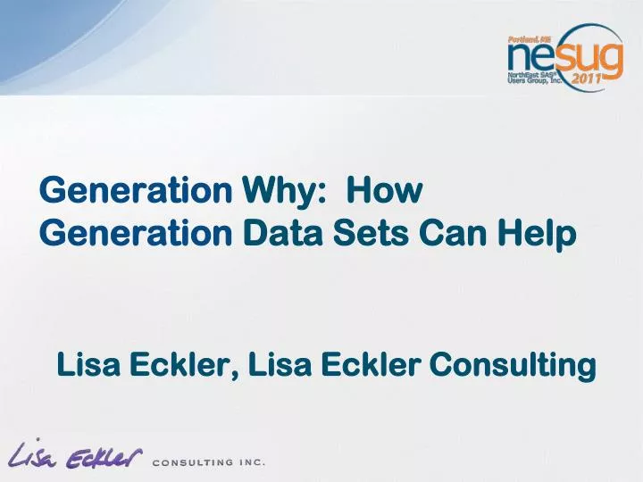 generation why how generation data sets can help
