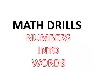 MATH DRILLS