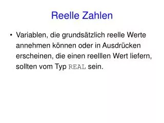 reelle zahlen