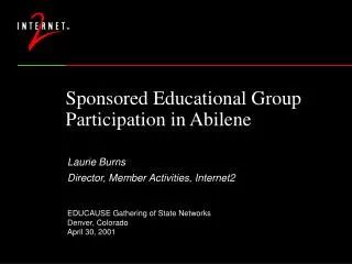 Sponsored Educational Group Participation in Abilene